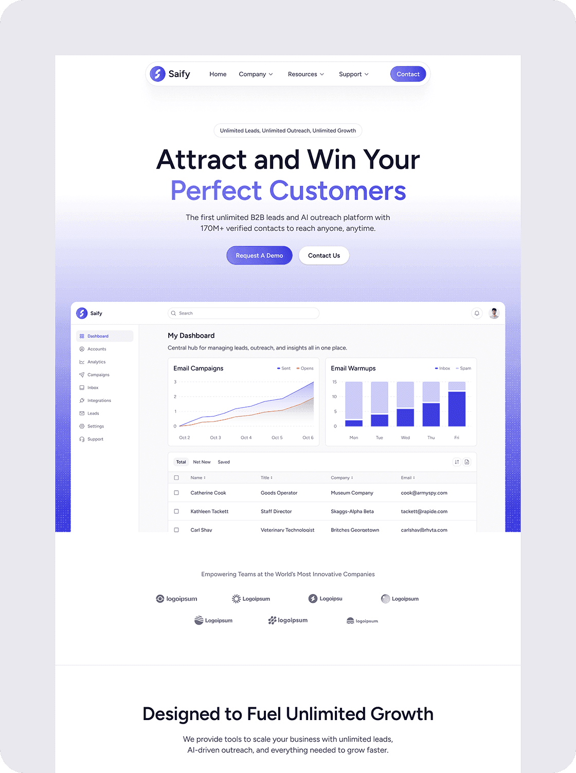 Saify template preview